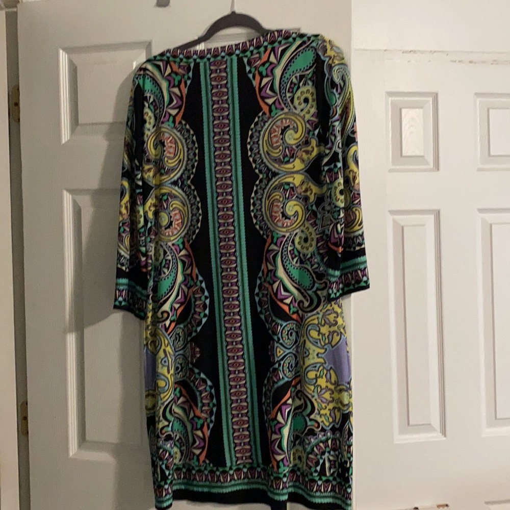 ECI Multi-color Print Shift Short Casual Dress-L - Picture 2 of 4